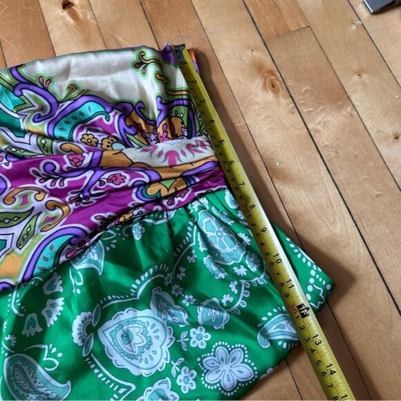 Zara Nod Paisley Colorful Satin Midi Skirt - Picture 10 of 11